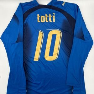 Italy 2006/2007 Home Authentic Puma Soccer Jersey XL Men Blue Gold Long Sleeve